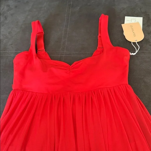 New Blogilates Women's Sweetheart Babydoll Dress - Red - Picture 7 of 11